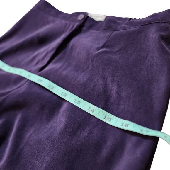 Vintage purple high waisted velvet straight pants size PM - Picture 6 of 7